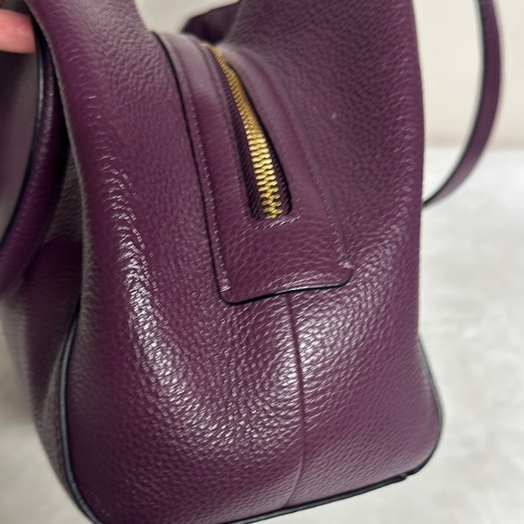 Coach Hallie Shoulder Bag Refined pebble leather Boysenberry Purple / Gold - Picture 7 of 16